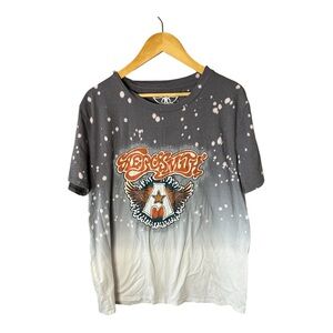 Bleached Graphic Band Tee - Aerosmith